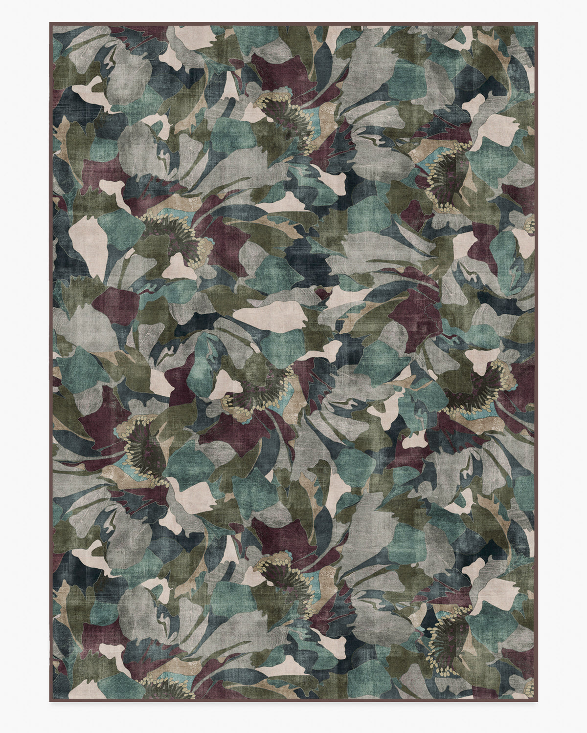 Peony Promenade — Halı, Aubergine, AREA, beyaz zemin, 10x14