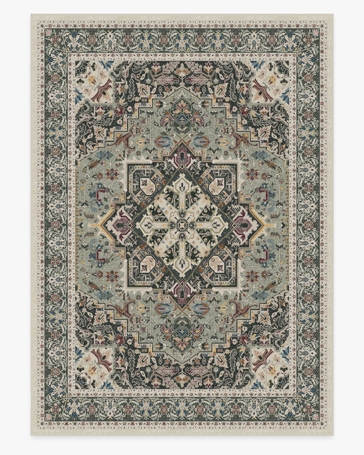 Hendesi Heriz — Halı, Adaçayı, AREA, beyaz zemin, 10x14