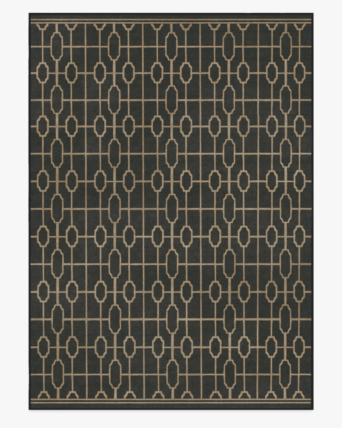 Diana Trellis — Halı, Siyah Altın, AREA, beyaz zemin, 10x14