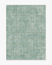 Glen Plaid — Halı, Yeşil Altın, AREA, beyaz zemin, 5x7