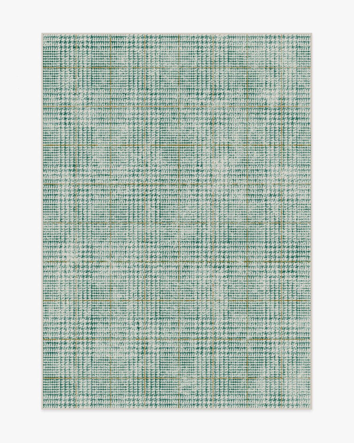 Glen Plaid — Halı, Yeşil Altın, AREA, beyaz zemin, 5x7