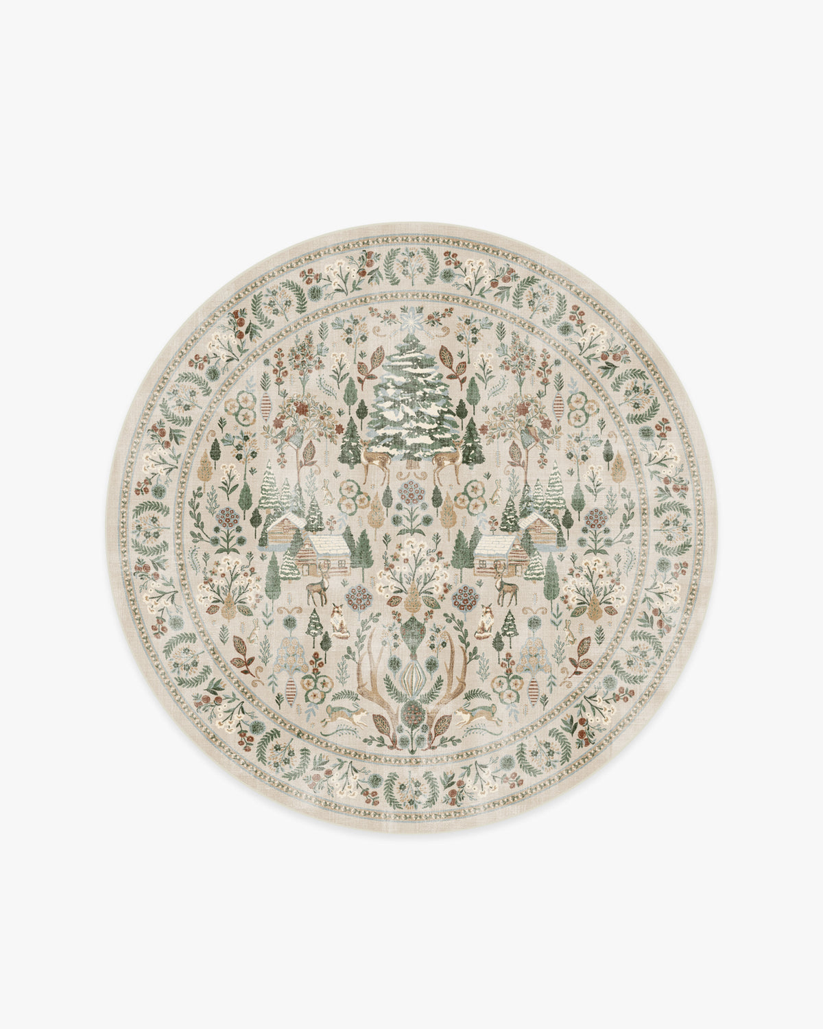 Juniper — Halı, Nötr Çok Renkli, ROUND, beyaz zemin, 6R