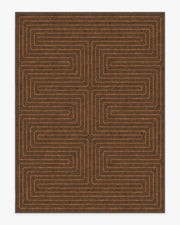 Labyrinth — Halı, Kahverengi Turuncu, AREA, beyaz zemin, 9x12