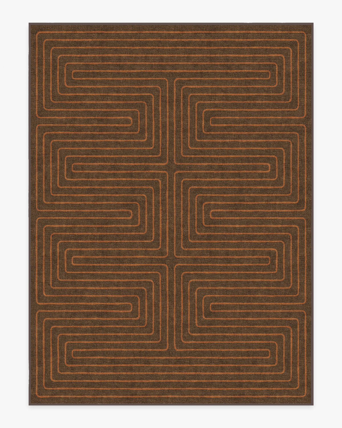 Labyrinth — Halı, Kahverengi Turuncu, AREA, beyaz zemin, 9x12