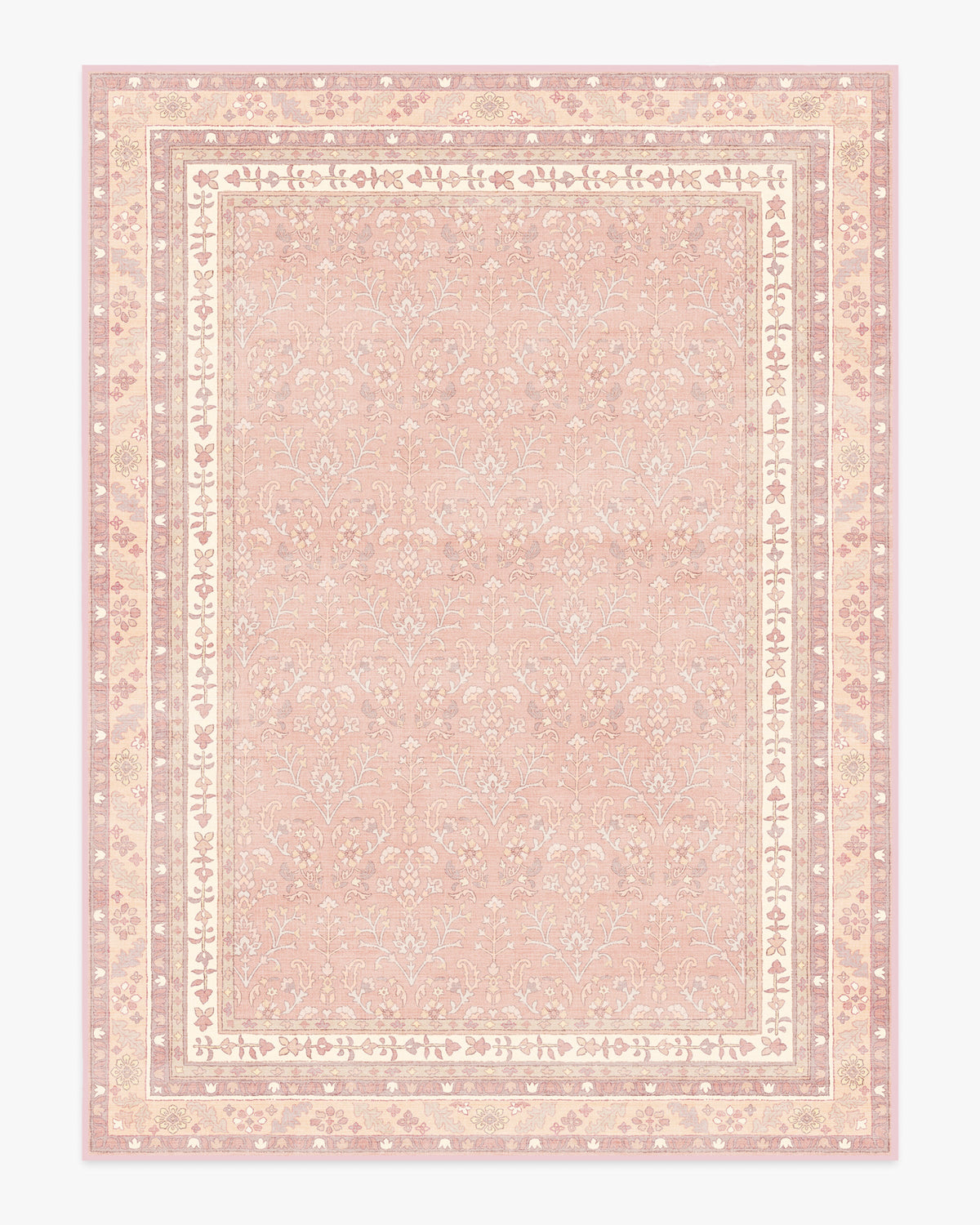 Eleanor — Halı, Yumuşak Pembe, AREA, beyaz zemin, 9x12