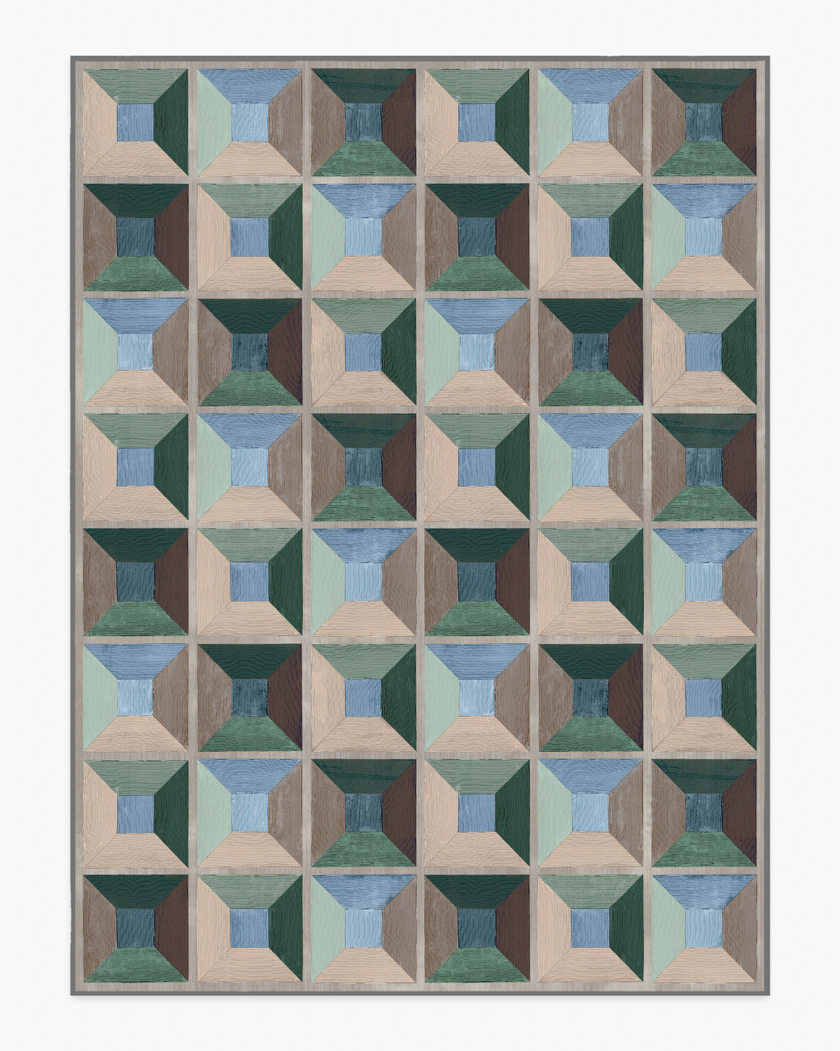 Hedra — Halı, Soft Turkuaz, AREA, beyaz zemin, 9x12