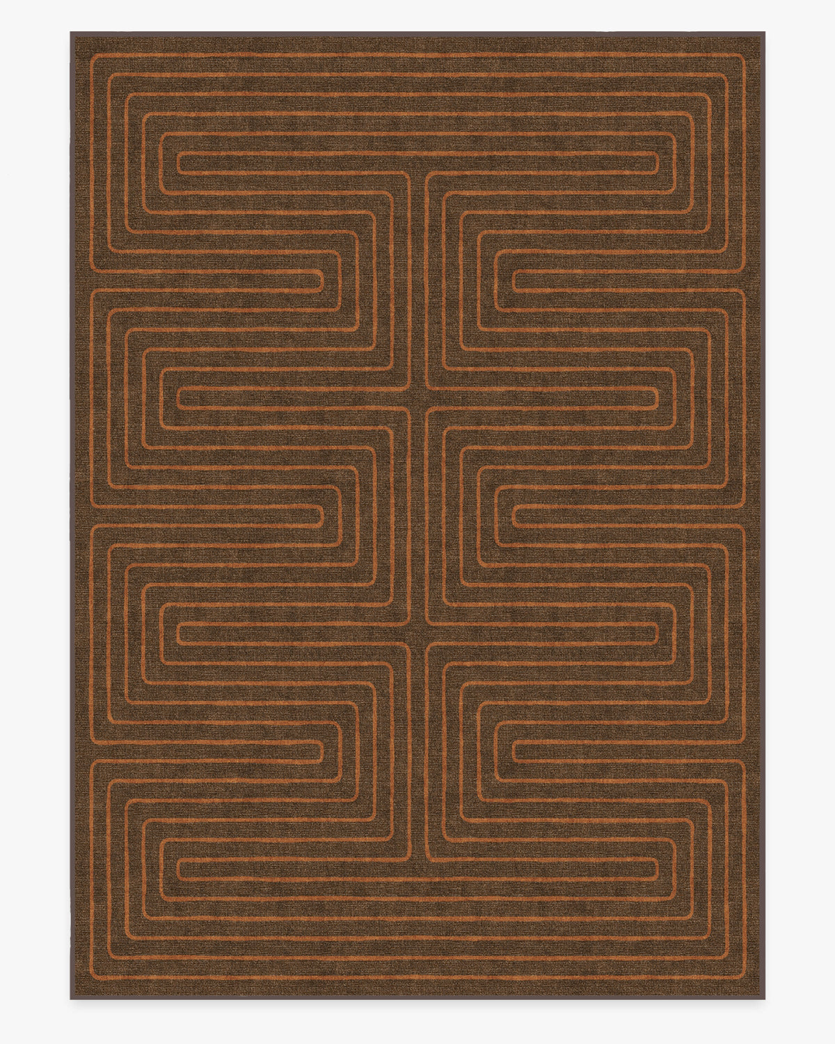 Labyrinth — Halı, Kahverengi Turuncu, AREA, beyaz zemin, 10x14