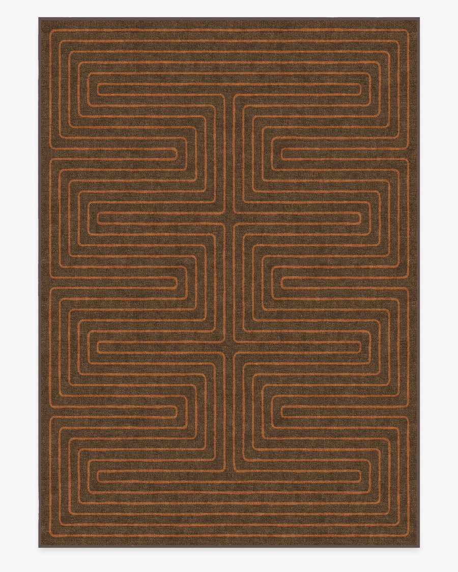 Labyrinth — Halı, Kahverengi Turuncu, AREA, beyaz zemin, 10x14