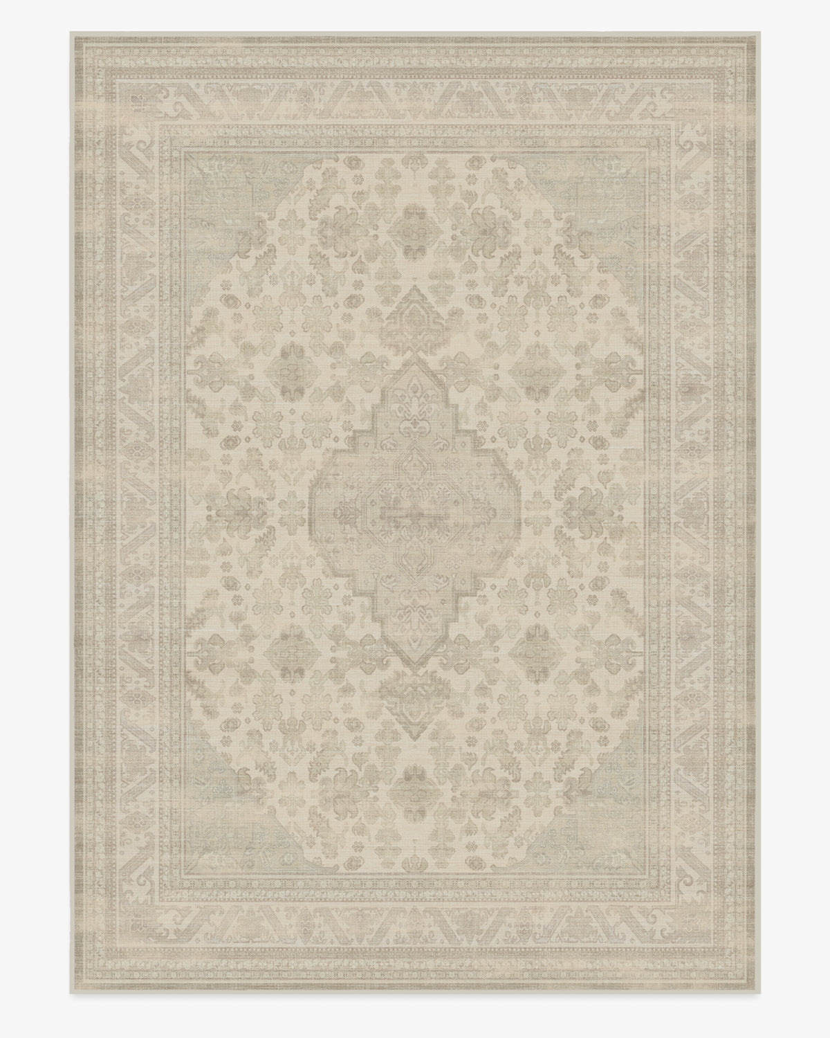 Rowan — Halı, Soft Gri Fildişi, AREA, beyaz zemin, 10x14