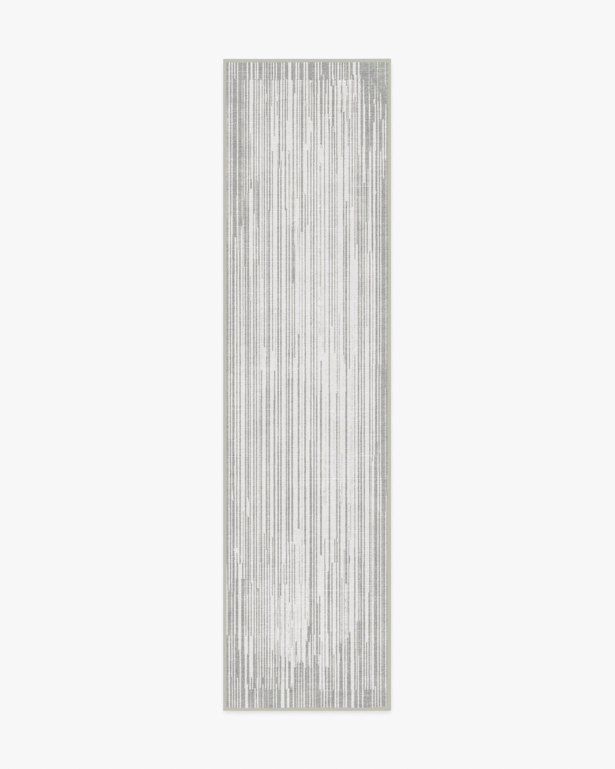 Striated Border — Halı, Yumuşak Gri, RUNNER, beyaz zemin, 2x10