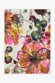 Watercolor Floral — Halı, Çok Renkli, AREA, beyaz zemin, 5x7