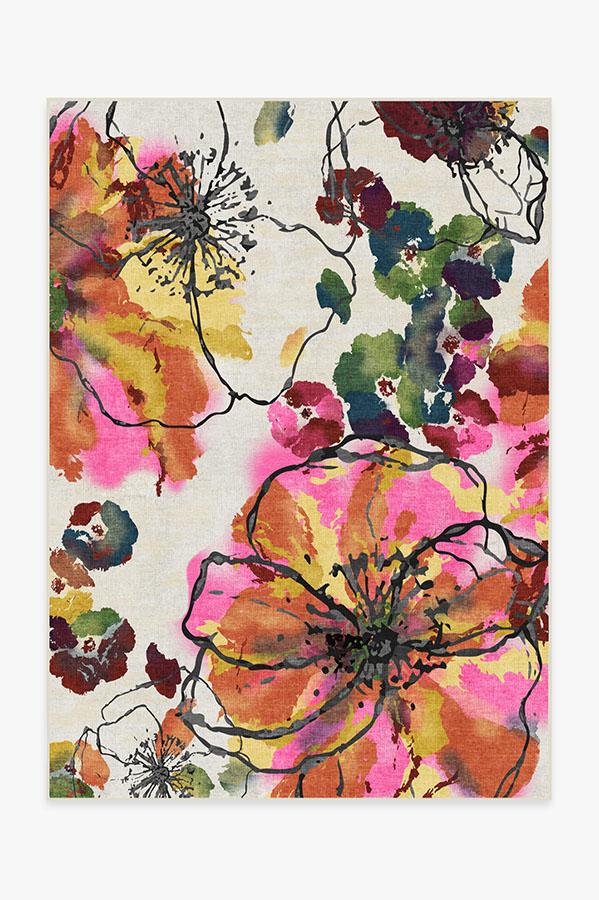 Watercolor Floral — Halı, Çok Renkli, AREA, beyaz zemin, 5x7