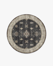 Verena — Halı, Koyu Ahşap, ROUND, beyaz zemin, 6R