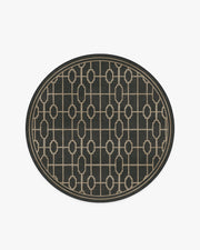 Diana Trellis — Halı, Siyah Altın, ROUND, beyaz zemin, 6R