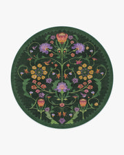 Protea — Halı, Orman Yeşili, ROUND, beyaz zemin, 8R