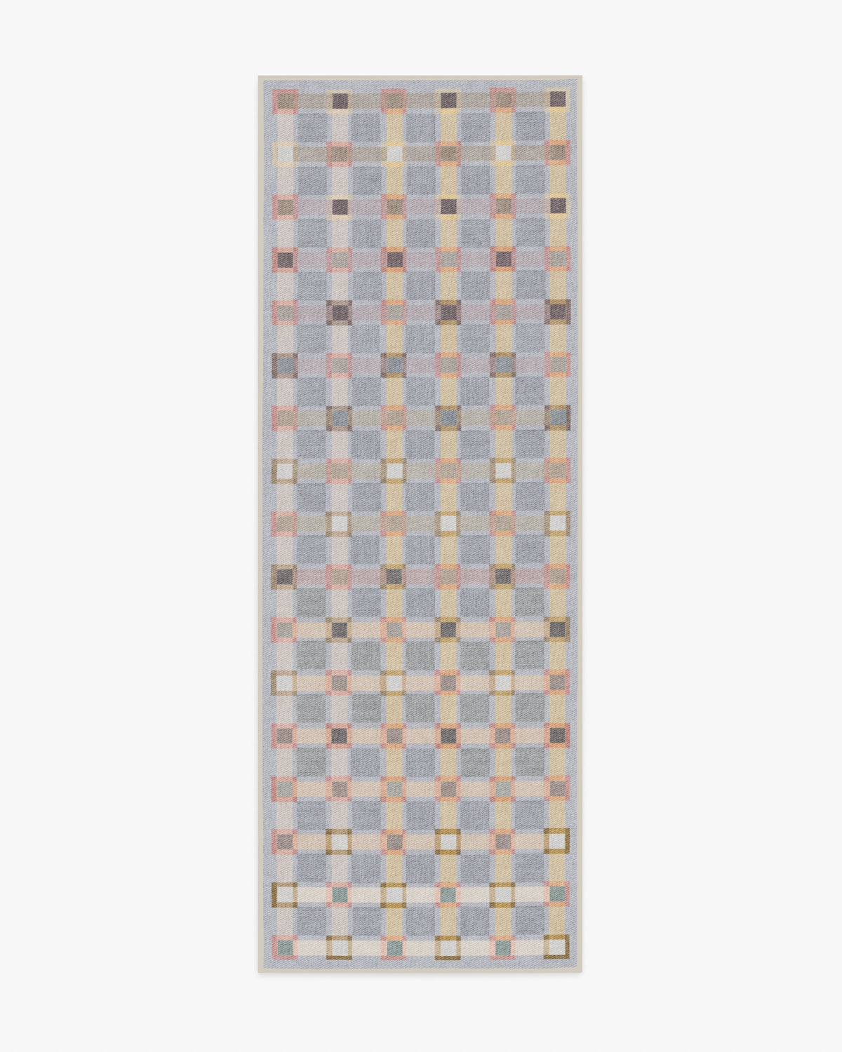 Maja — Halı, Taş Mavi Çok Renkli, RUNNER, beyaz zemin, 2x7