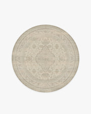 Rowan — Halı, Soft Gri Fildişi, ROUND, beyaz zemin, 6R