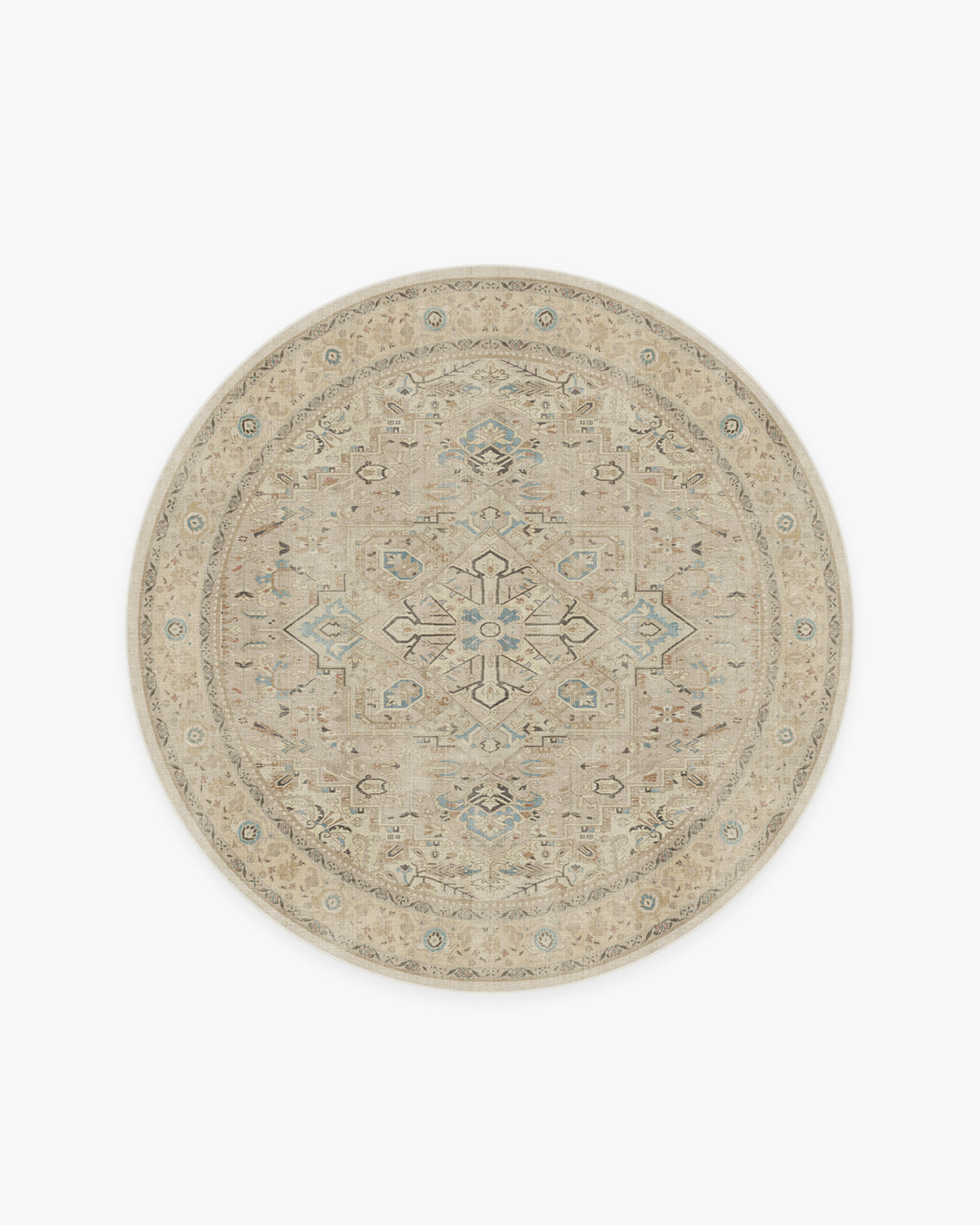 Kamran — Halı, Bej, ROUND, beyaz zemin, 6R