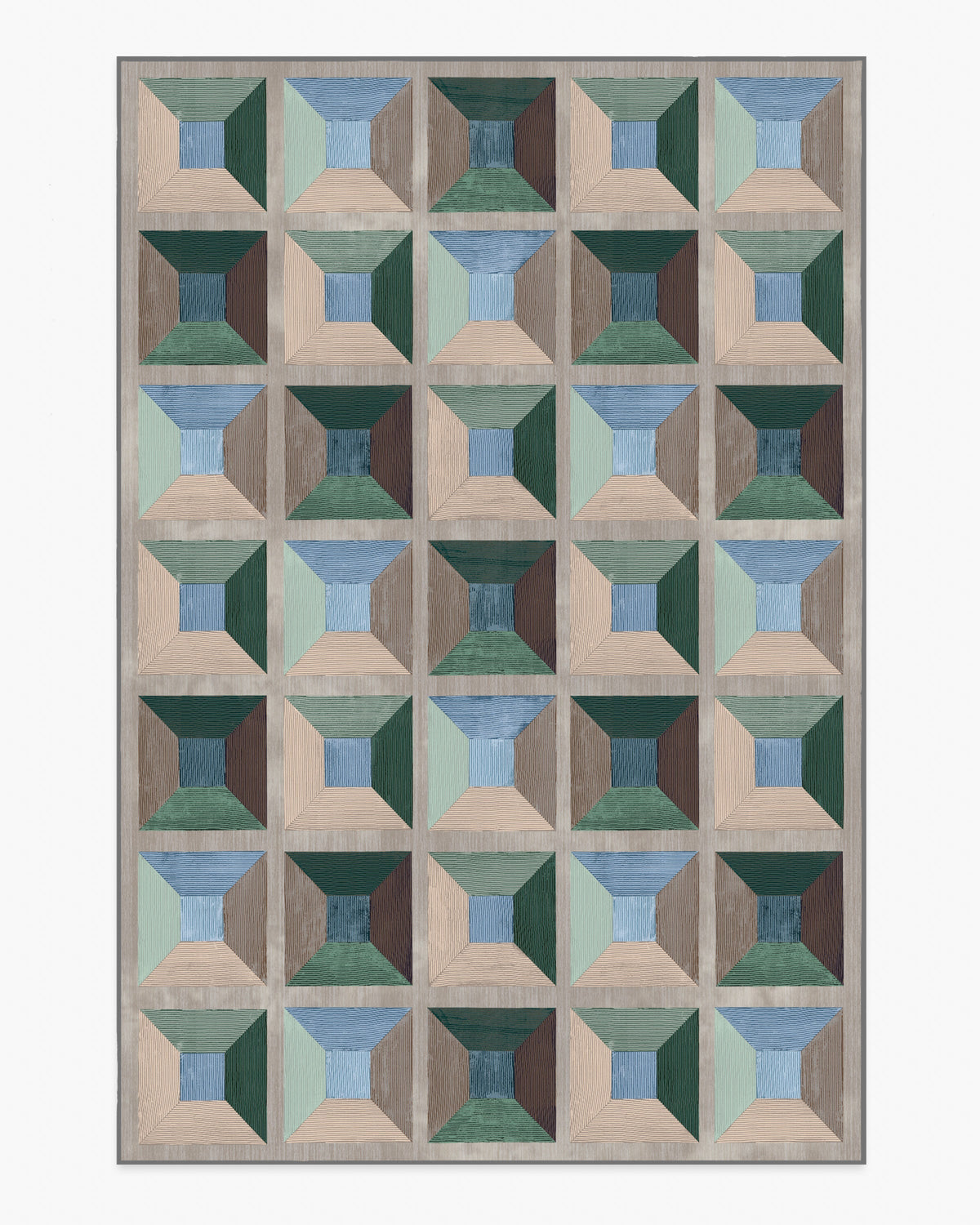 Hedra — Halı, Soft Turkuaz, AREA, beyaz zemin, 6x9
