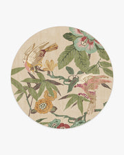Bamboo Bird — Halı, Blush Yeşim, ROUND, beyaz zemin, 8R