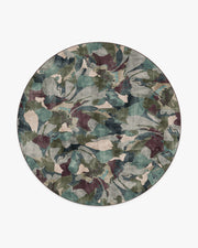 Peony Promenade — Halı, Aubergine, ROUND, beyaz zemin, 8R
