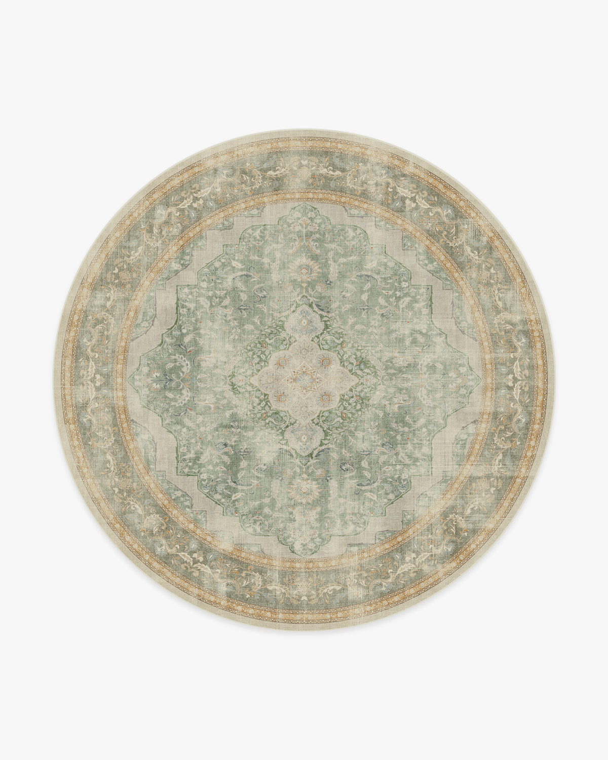 Adeline — Halı, Doğal Adaçayı, ROUND, beyaz zemin, 8R