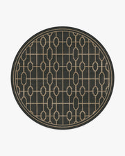 Diana Trellis — Halı, Siyah Altın, ROUND, beyaz zemin, 8R