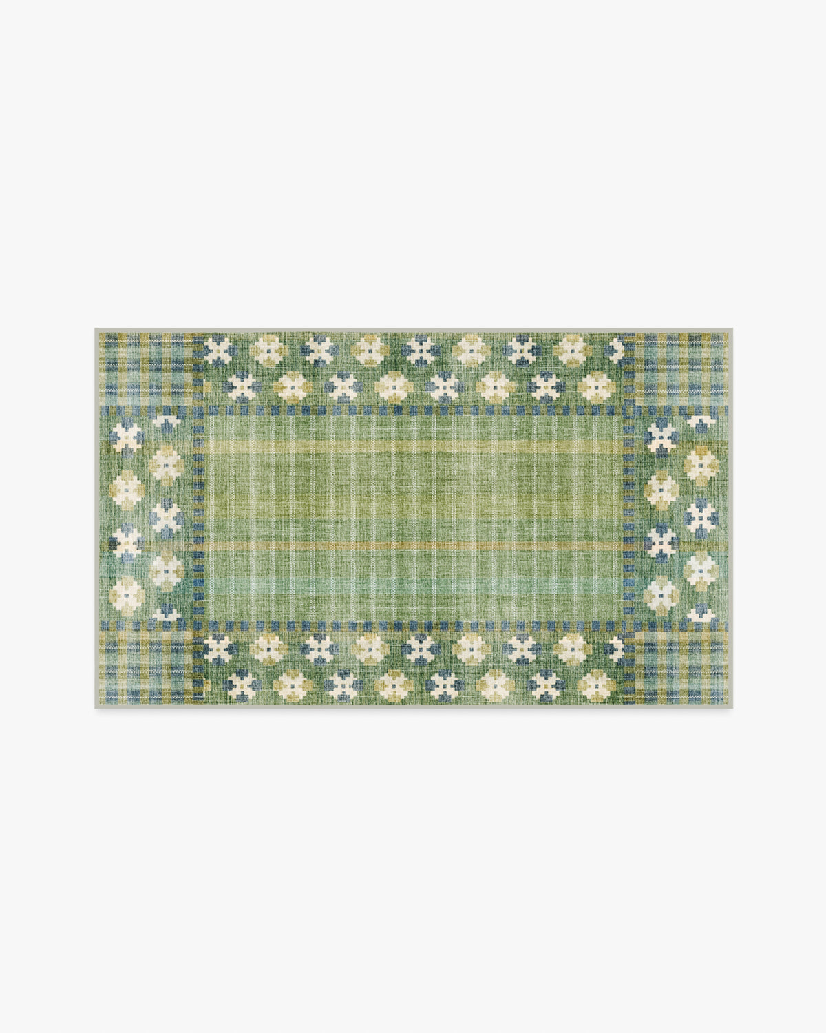 Rowley — Halı, Yeşil, AREA, beyaz zemin, 3x5