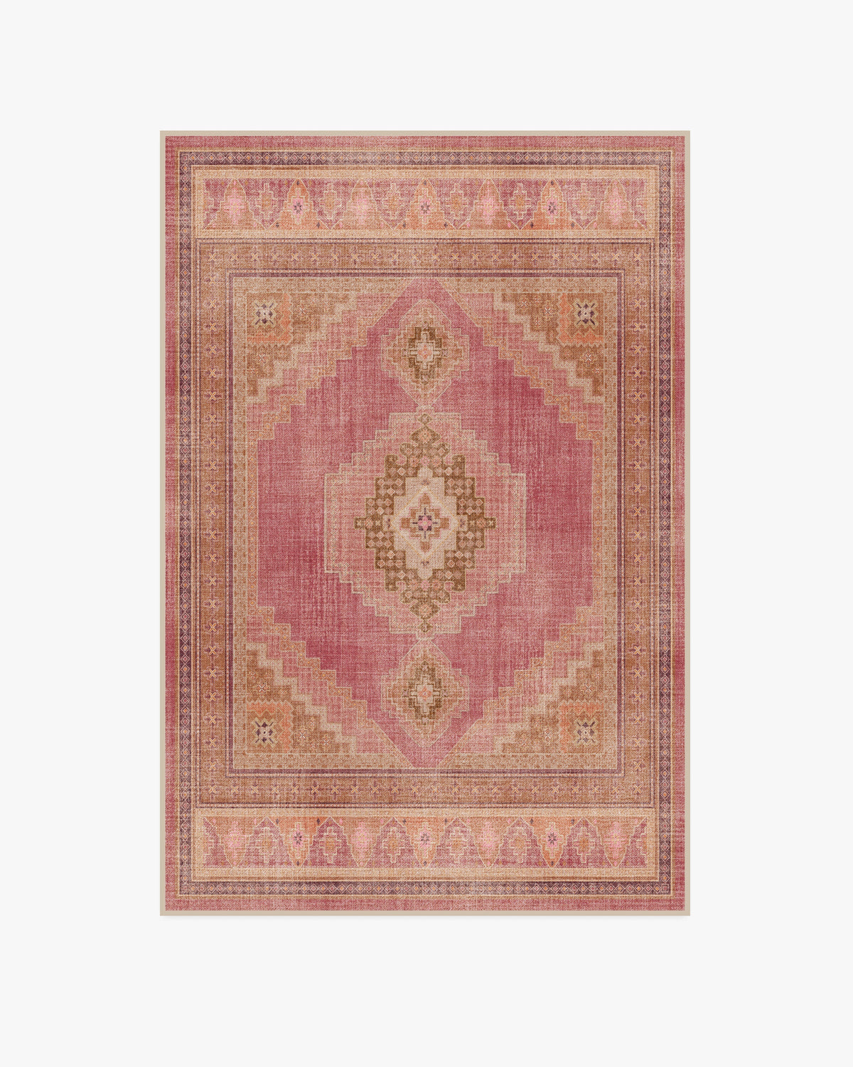 Rayne — Halı, Pembe Turuncu, AREA, beyaz zemin, 4x6