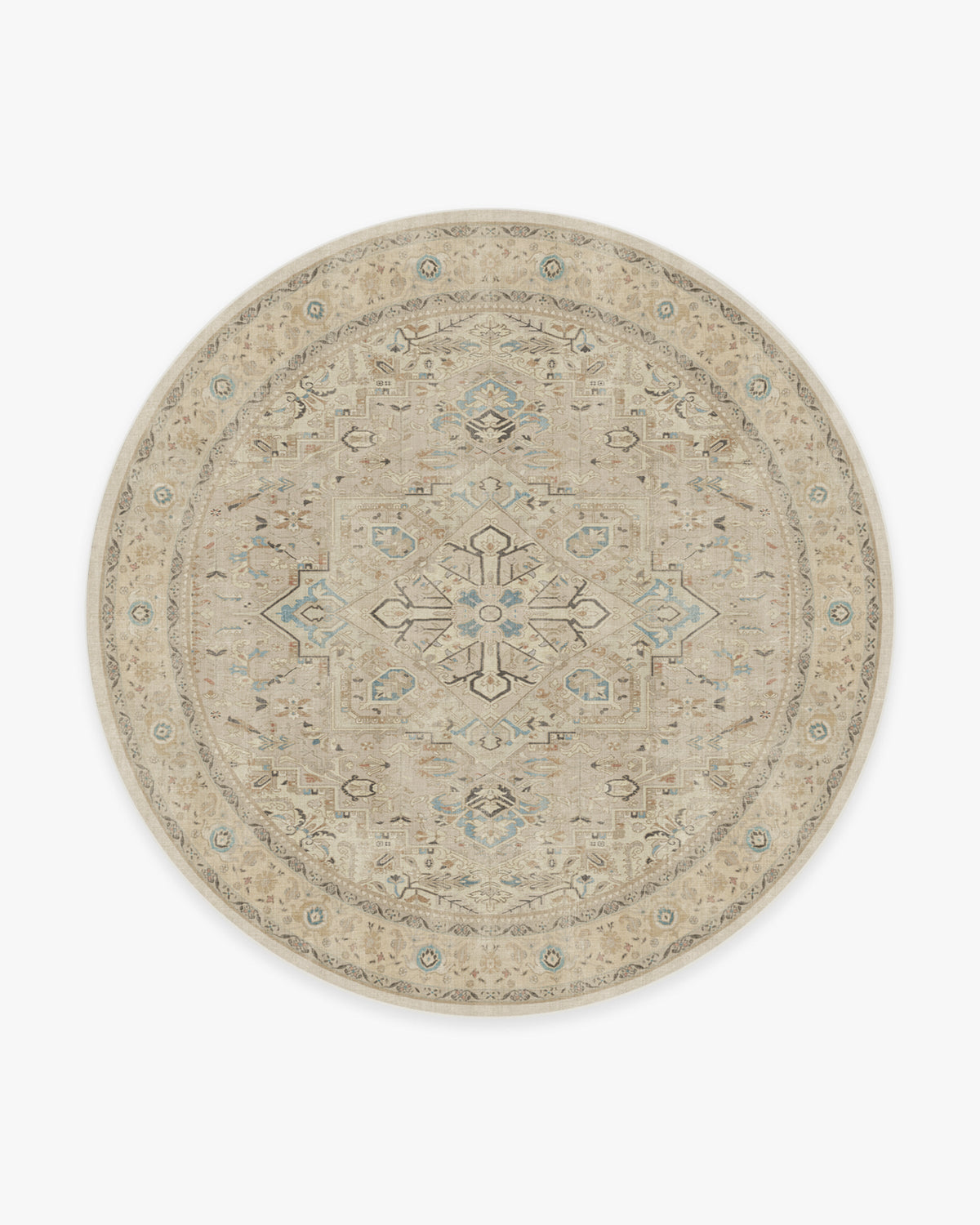 Kamran — Halı, Bej, ROUND, beyaz zemin, 8R