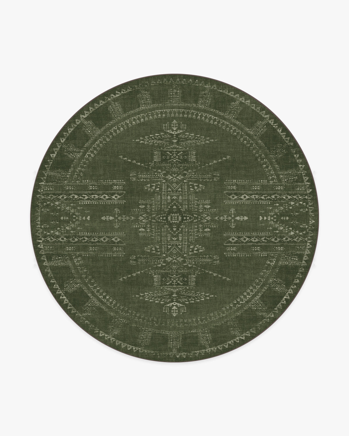 Amira — Halı, Yeşil, ROUND, beyaz zemin, 8R
