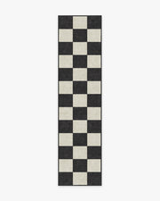 Jaque Checkered — Halı, Siyah, RUNNER, beyaz zemin, 2x10