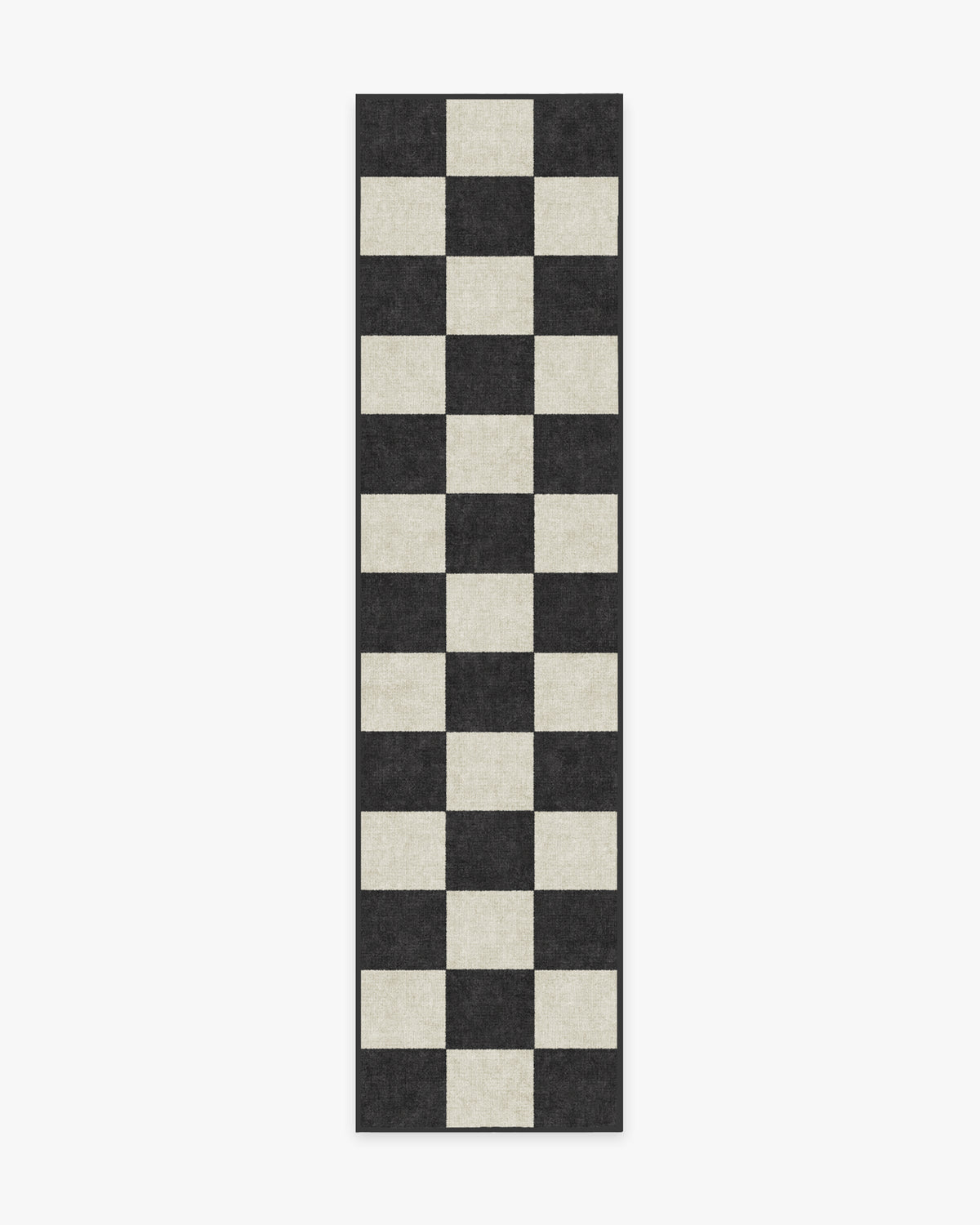 Jaque Checkered — Halı, Siyah, RUNNER, beyaz zemin, 2x10