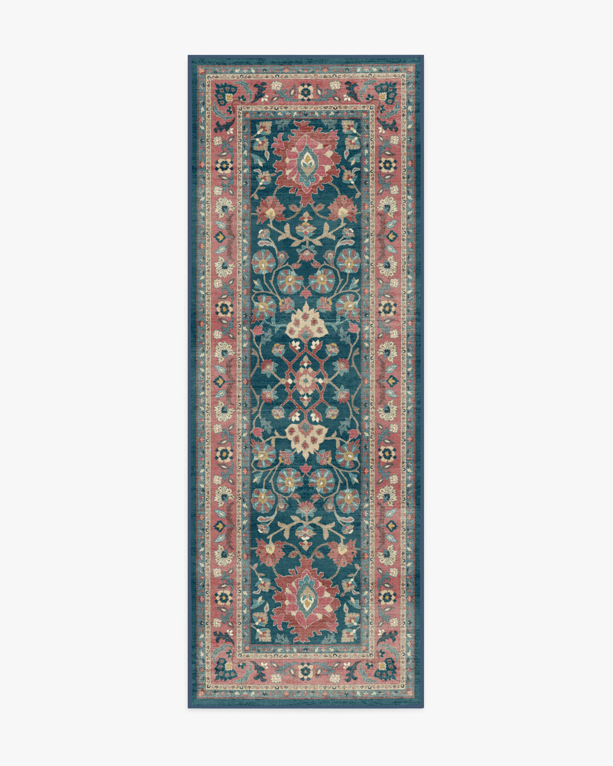 Calabria — Halı, Lacivert Mavi, RUNNER, beyaz zemin, 2x7