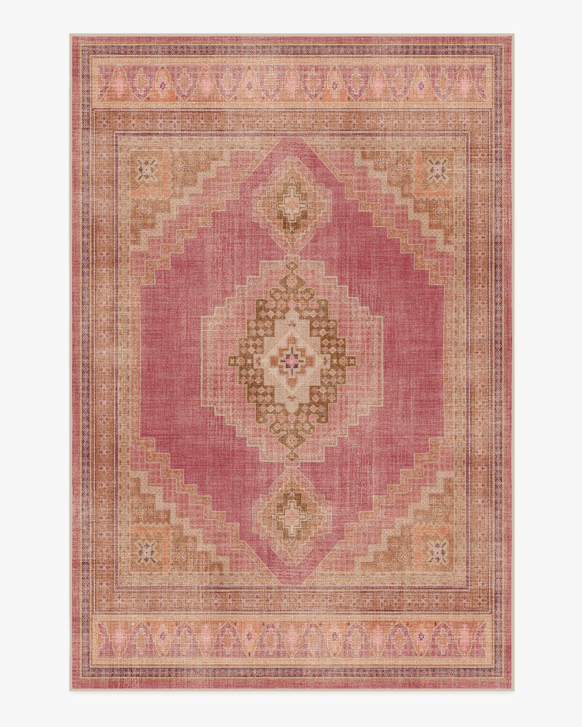 Rayne — Halı, Pembe Turuncu, AREA, beyaz zemin, 6x9