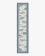 Provence — Halı, Delft Mavisi, RUNNER, beyaz zemin, 2x12