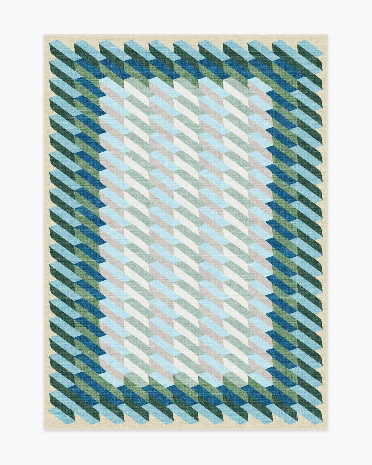 Echo — Halı, Soft Turkuaz, AREA, beyaz zemin, 5x7