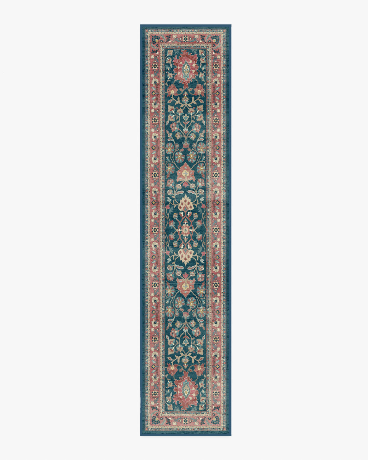 Calabria — Halı, Lacivert Mavi, RUNNER, beyaz zemin, 2x12