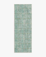 Glen Plaid — Halı, Yeşil Altın, RUNNER, beyaz zemin, 2x7