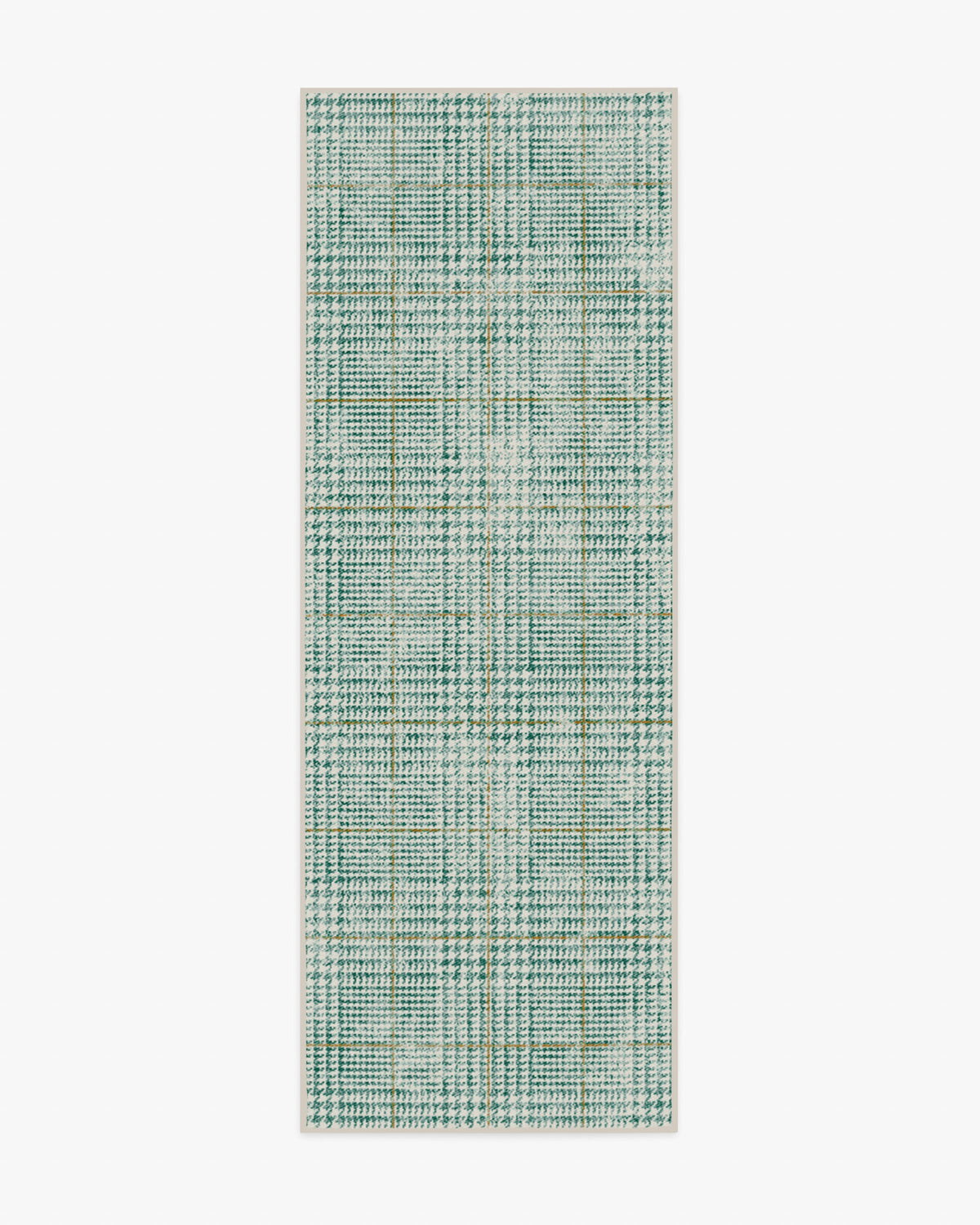Glen Plaid — Halı, Yeşil Altın, RUNNER, beyaz zemin, 2x7