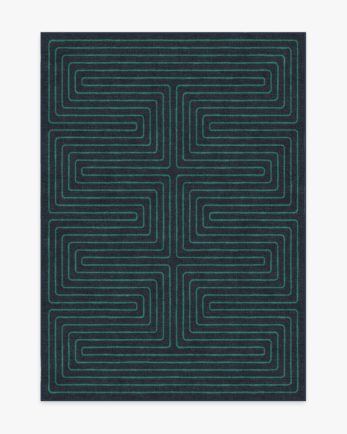 Labyrinth — Halı, Lacivert Turkuaz, AREA, beyaz zemin, 5x7