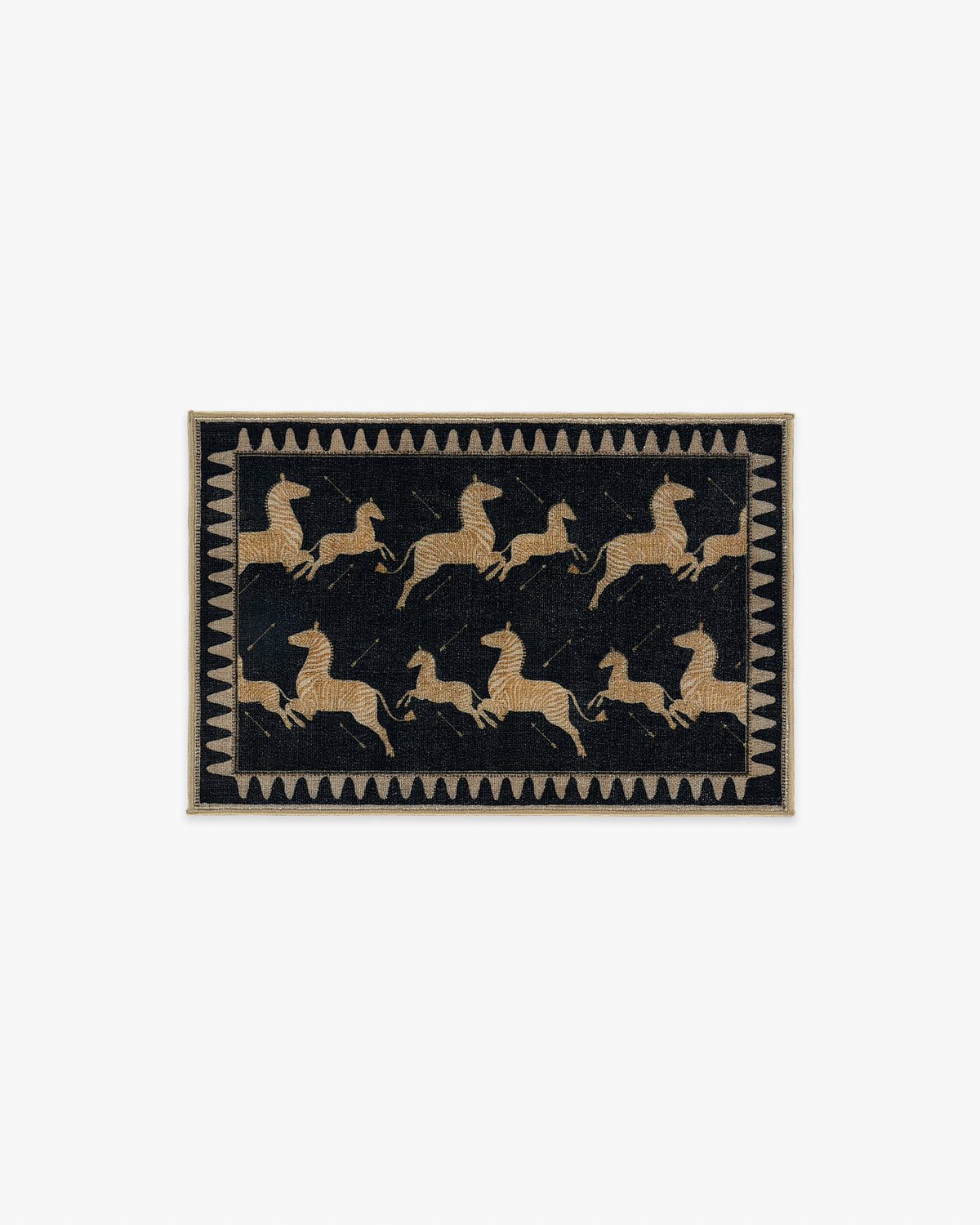 Zebras — Halı, Siyah Doğal, AREA, beyaz zemin, 2x3