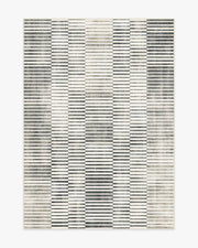 Shadow Stripe — Halı, Siyah ve Krem, AREA, beyaz zemin, 5x7