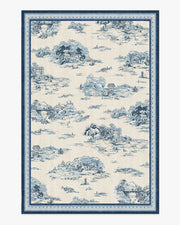 Provence — Halı, Delft Mavisi, AREA, beyaz zemin, 6x9