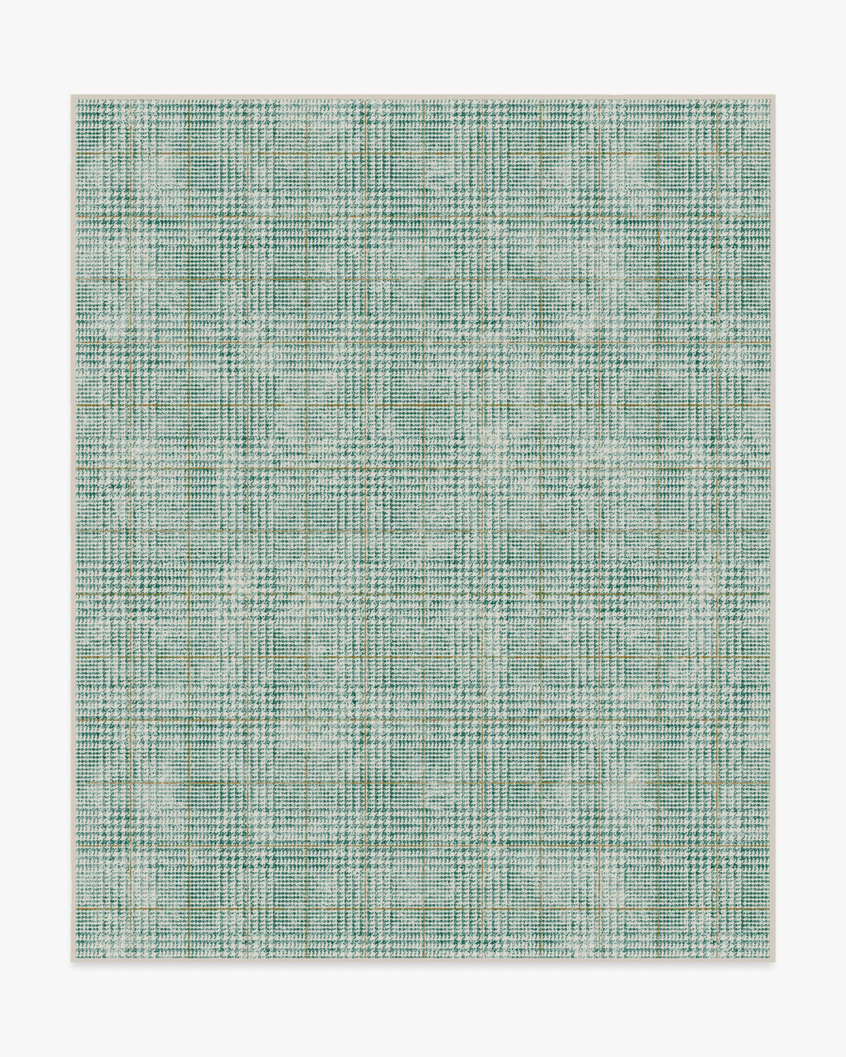 Glen Plaid — Halı, Yeşil Altın, AREA, beyaz zemin, 8x10