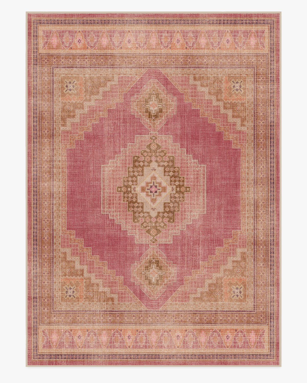 Rayne — Halı, Pembe Turuncu, AREA, beyaz zemin, 10x14