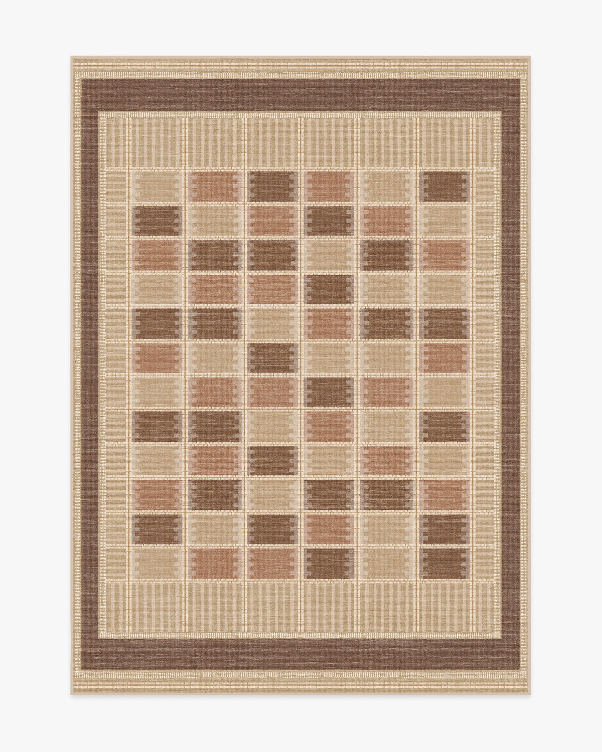 Agnes — Halı, Sıcak Kahverengi, AREA, beyaz zemin, 5x7