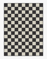 Jaque Checkered — Halı, Siyah, AREA, beyaz zemin, 9x12
