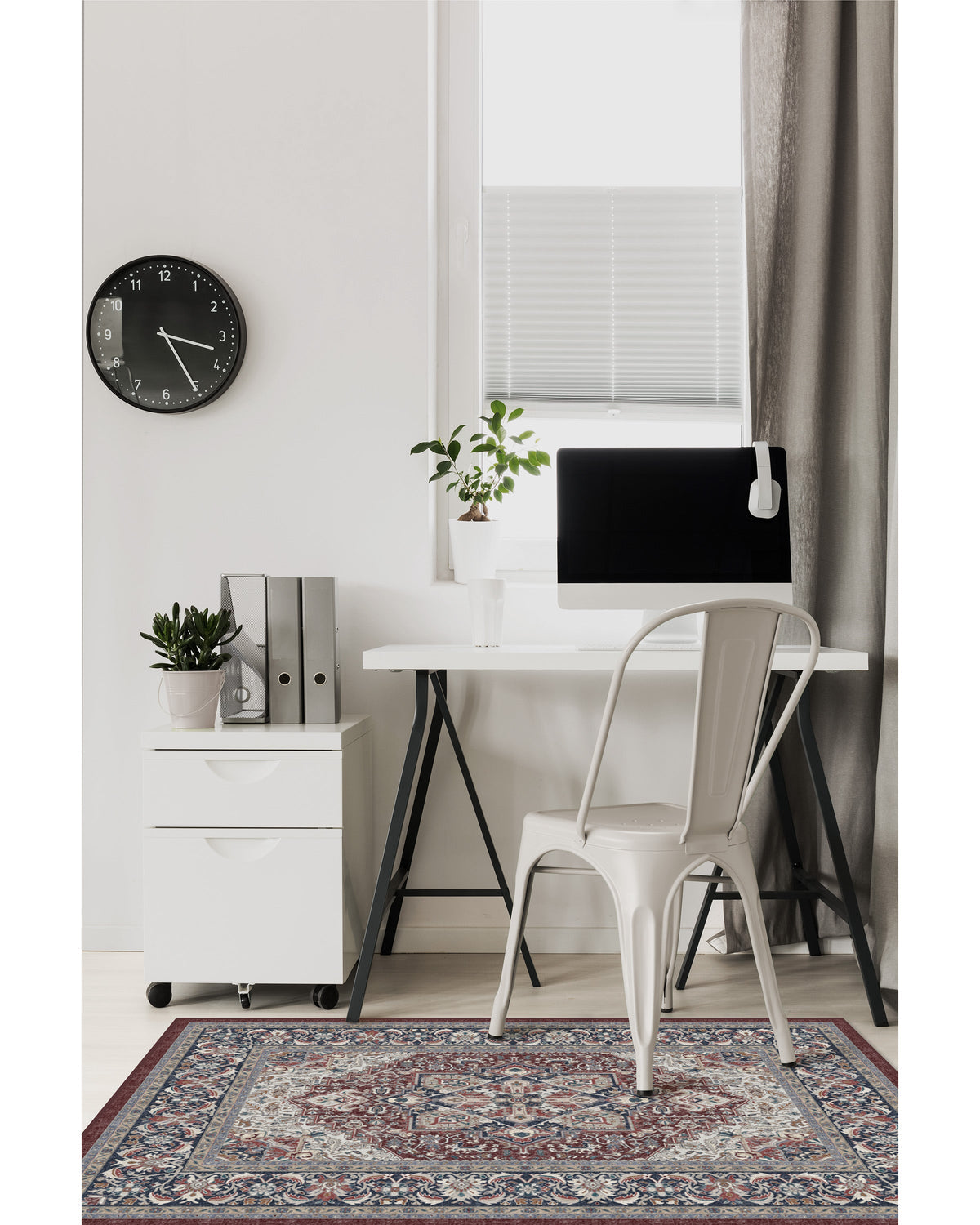 Hendesi Heriz — Halı, Bordeaux Kırmızı, AREA, yaşam alanı, 3x5