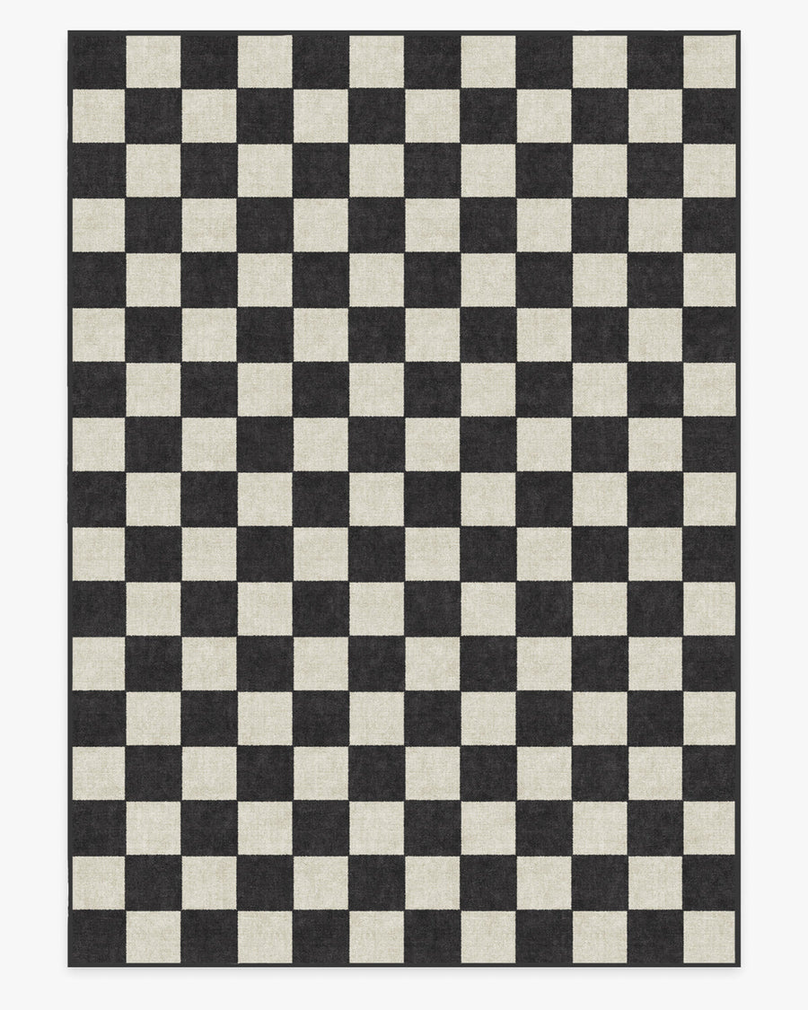 Jaque Checkered — Halı, Siyah, AREA, beyaz zemin, 10x14